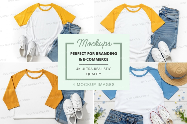 Baseball tee mockup with casual outfit