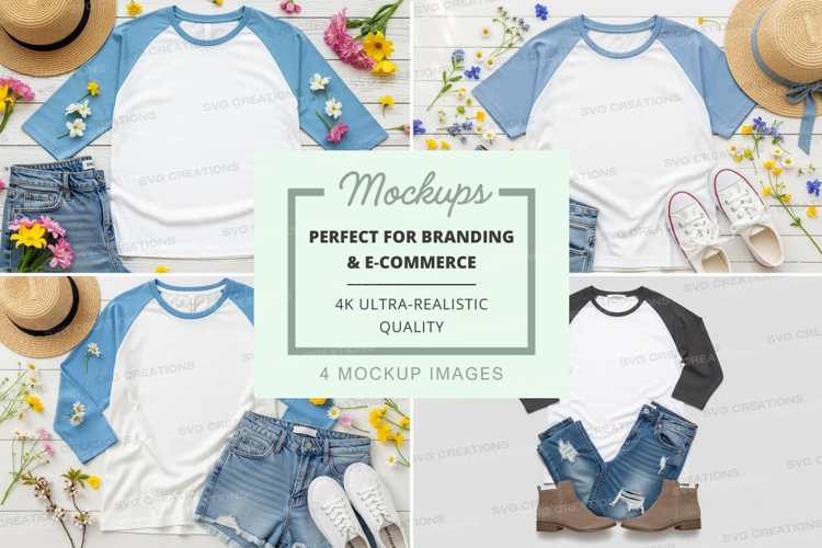 Baseball tee mockup with casual outfit