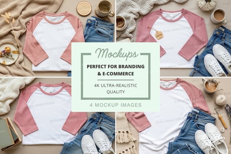 Baseball tee mockup with casual outfit example image 1