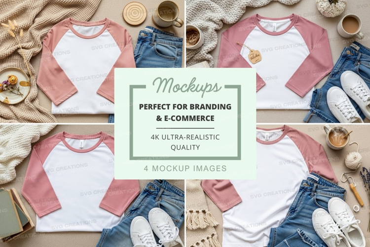 Baseball tee mockup with casual outfit