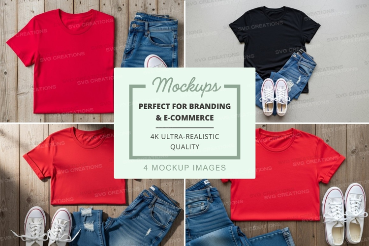 T-shirt mockup with casual outfit