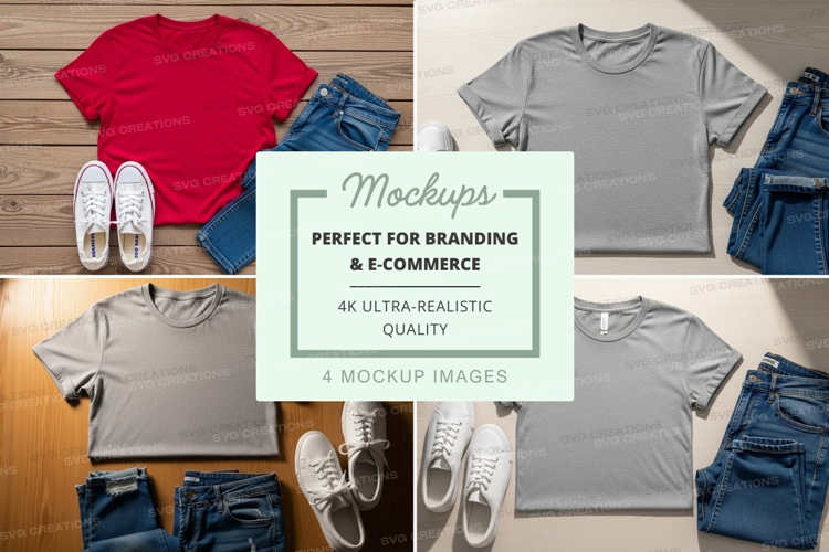 T-shirt mockup with casual outfits