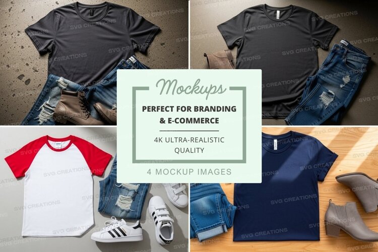T-shirt mockup with casual outfit example image 1