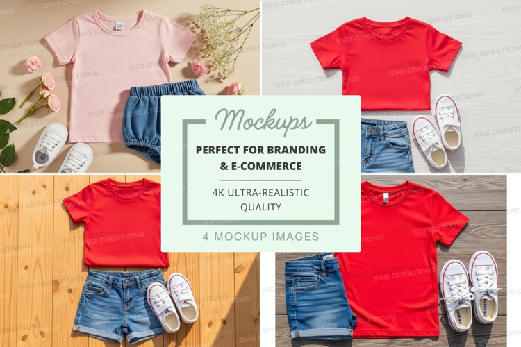 T-shirt mockup collection with accessories