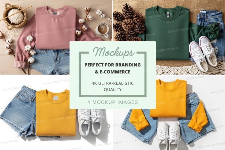 Apparel mockup with t-shirts and accessories
