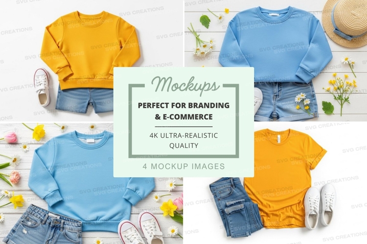 Flat lay mockup of kids clothing