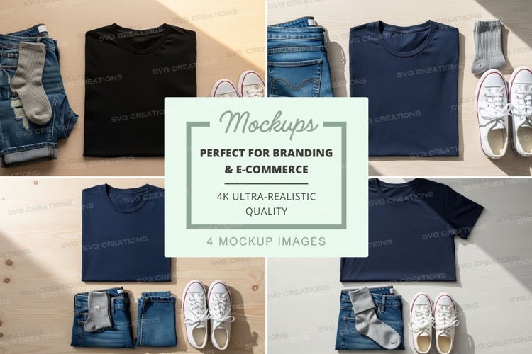 Flat lay mockup of clothing and accessories