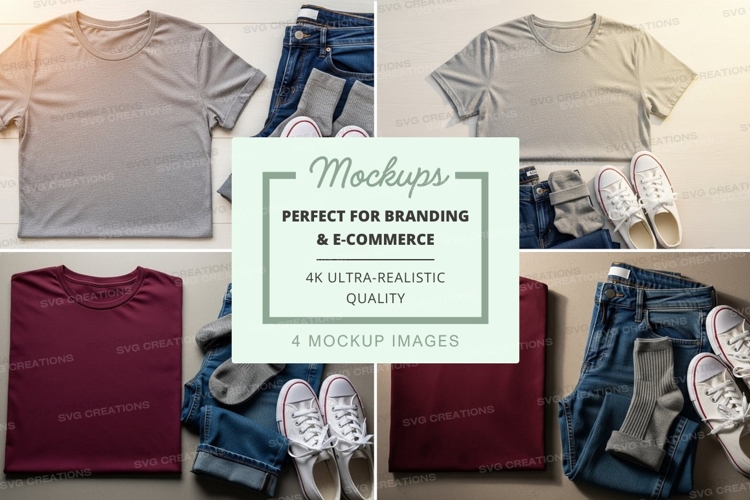 T-shirt mockup with accessories