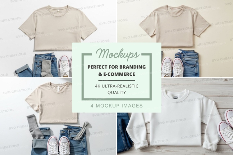 T-shirt mockup with accessories