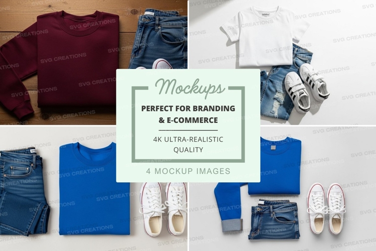 Clothing and shoe mockup set