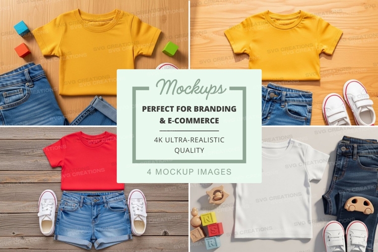 Childrens clothing mockup