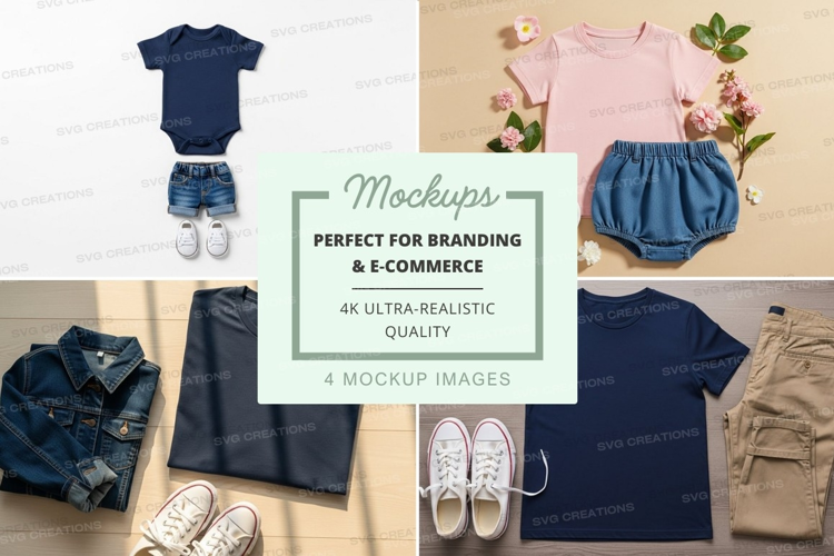 Baby and kids clothing mockup