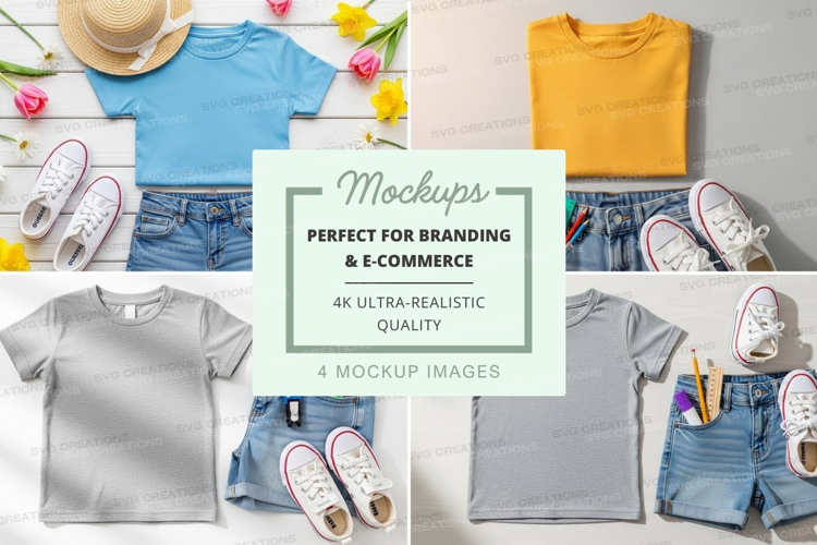 T-shirt mockup with accessories