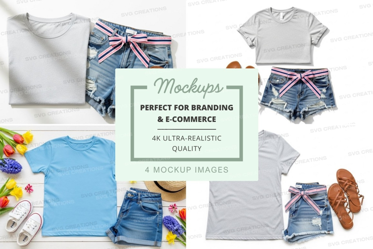 T-shirt and shorts outfit mockup