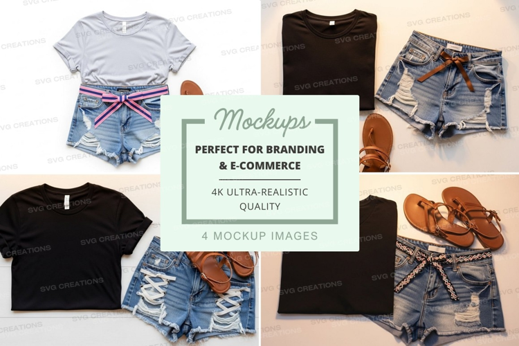 T-shirt mockup with accessories