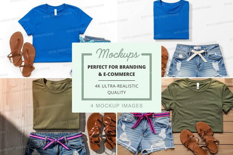 Flat lay mockup of summer outfits