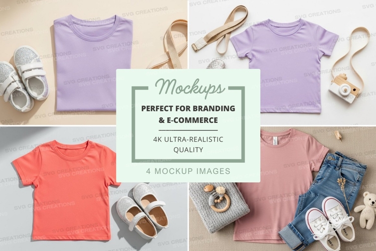 Childrens clothing mockup