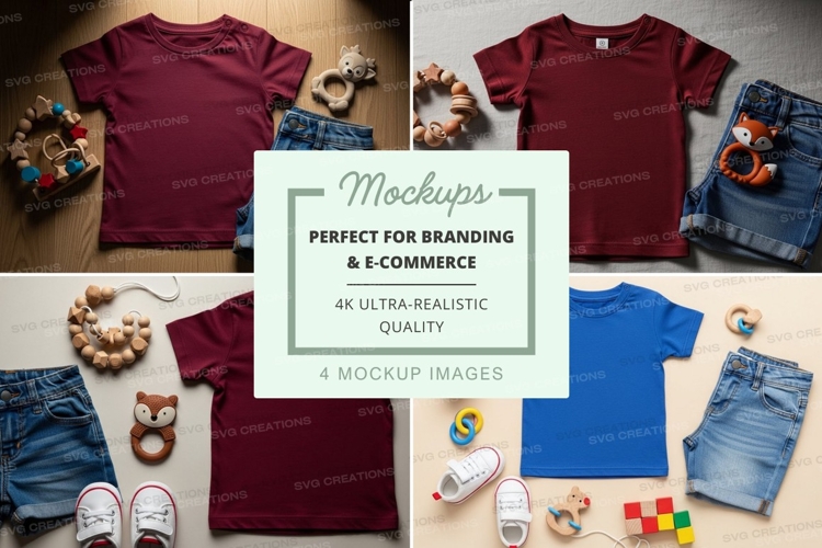 Childrens clothing mockup