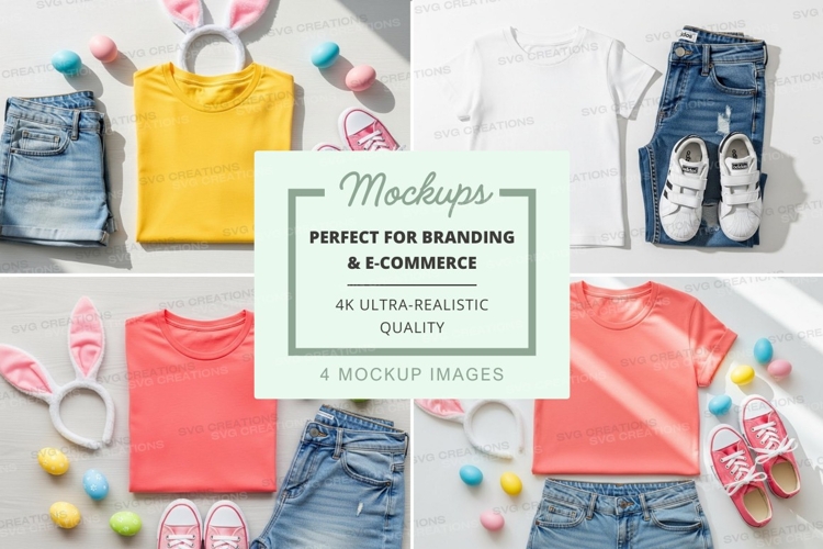 Kids clothing and accessories mockup