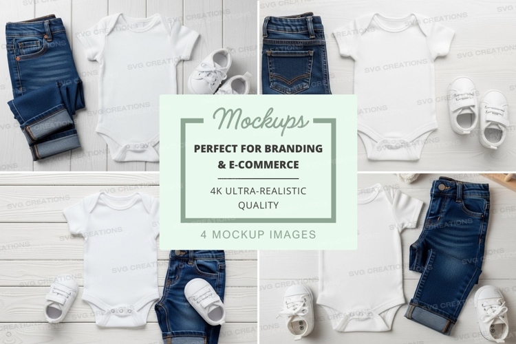 Baby clothing and accessories mockup