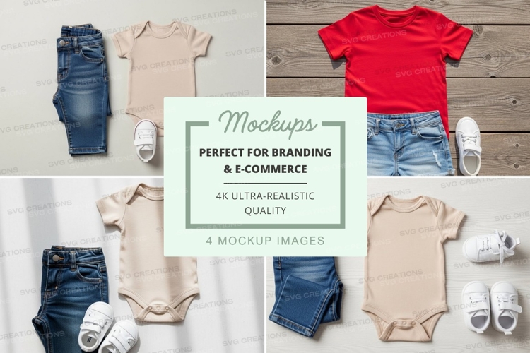 Baby clothing mockup set