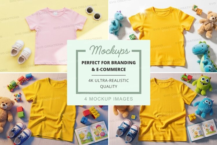 T-shirt mockup with toys and accessories example image 1