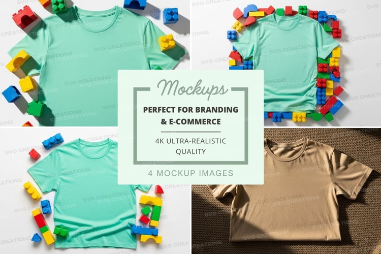 T-shirt mockup with lego blocks