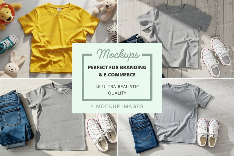 T-shirt mockup with casual outfit accessories