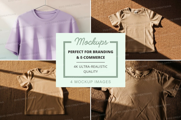T-shirt mockup with various colors and styles