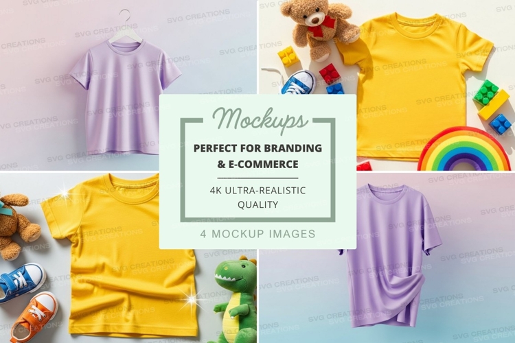 Childrens t-shirt mockup collection
