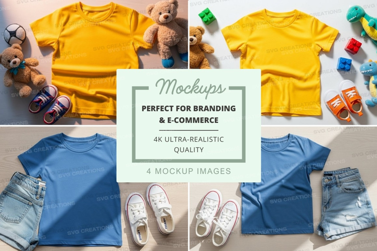 children's t-shirt, mockup, t-shirt design, kids clothing, t