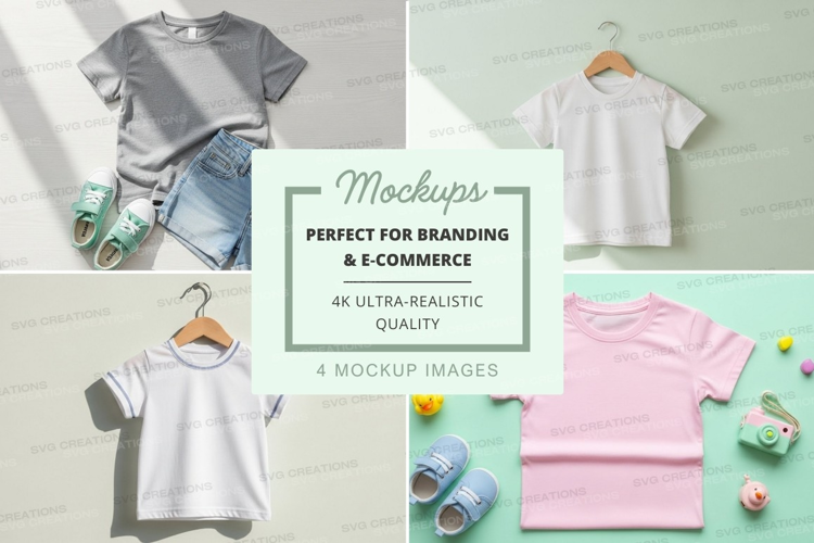 Children's t-shirt mockup collection