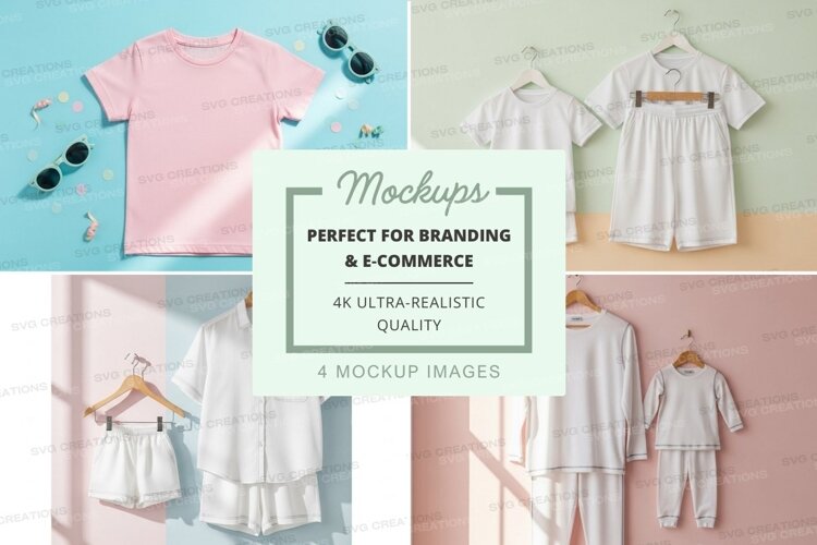 Children's clothing mockup collection example image 1