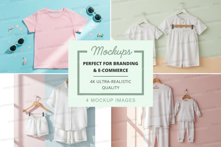 Children's clothing mockup collection