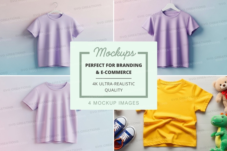 T-shirt mockup with various styles and colors