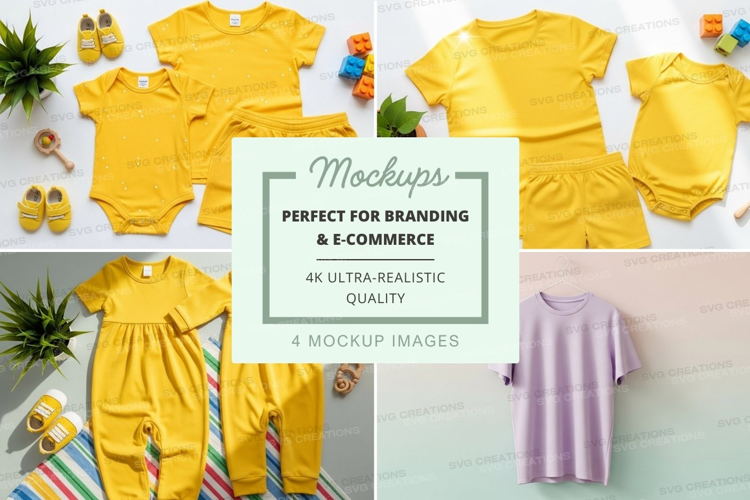 Baby and toddler clothing mockup
