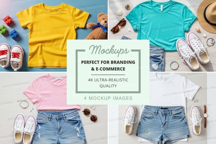 White Tshirt Mockup Image 21