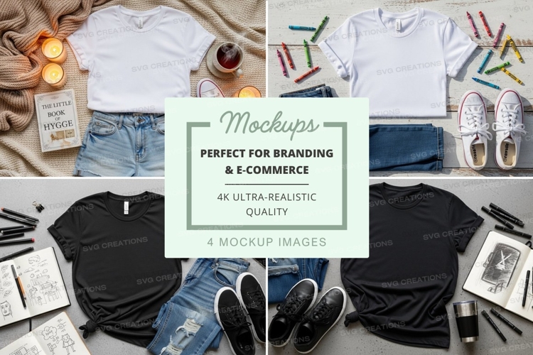 T-shirt mockup with accessories