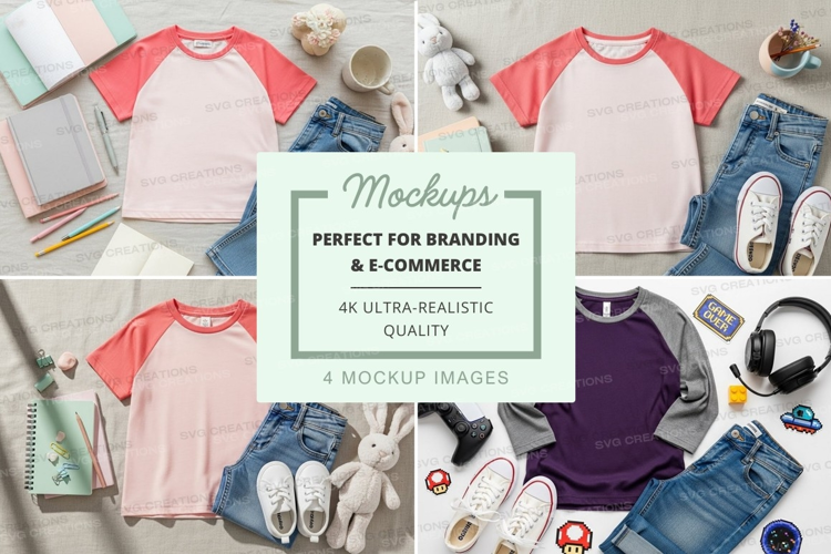 Baseball tee mockup with accessories