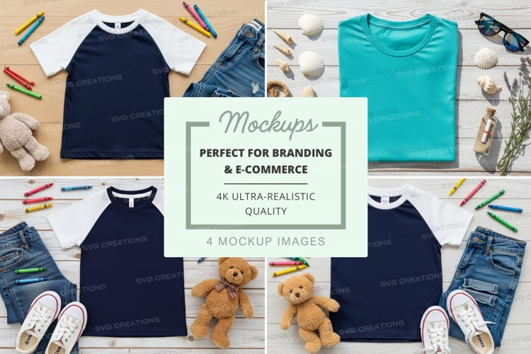 T-shirt mockup with various accessories