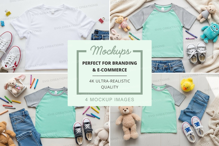 T-shirt mockup with children's accessories