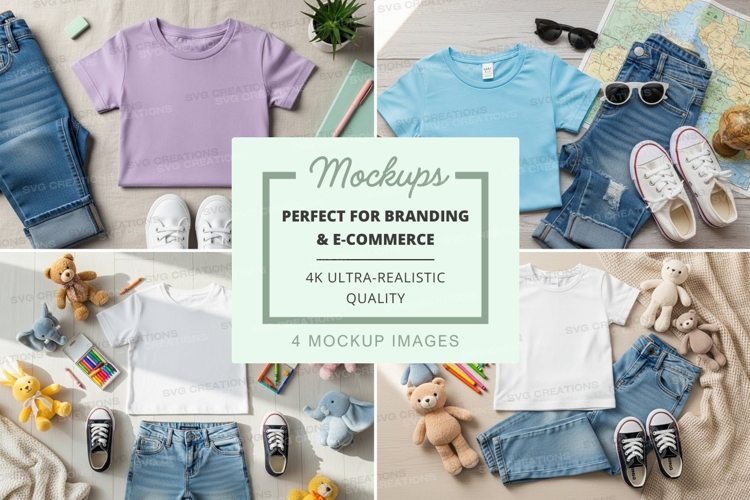 T-shirt mockup with accessories