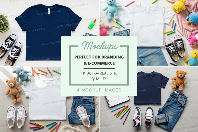 Children's clothing and accessories mockup