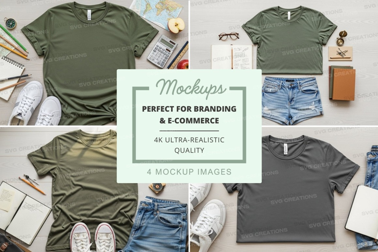 T-shirt mockup with accessories