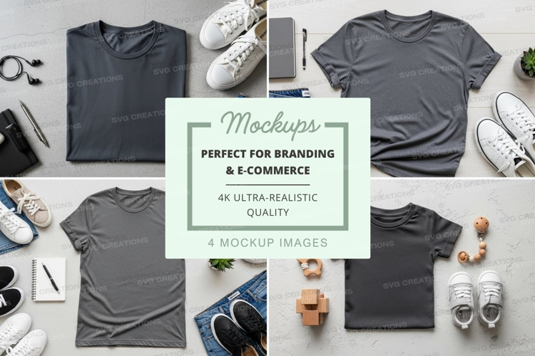 T-shirt mockup with accessories