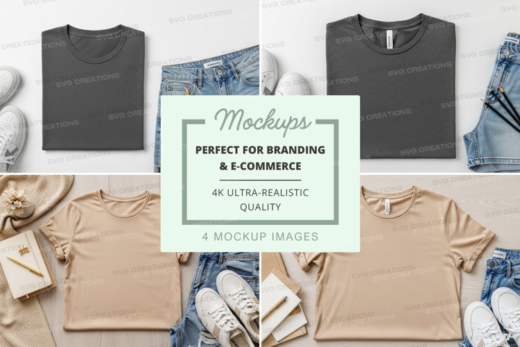 T-shirt mockup with accessories
