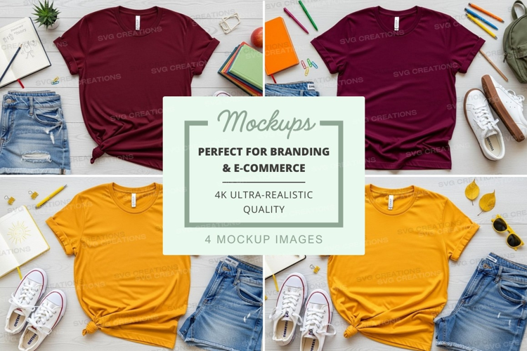 T-shirt mockup with accessories