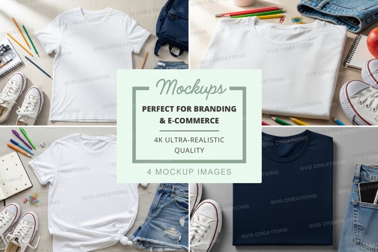 White Tshirt Mockup Image 13