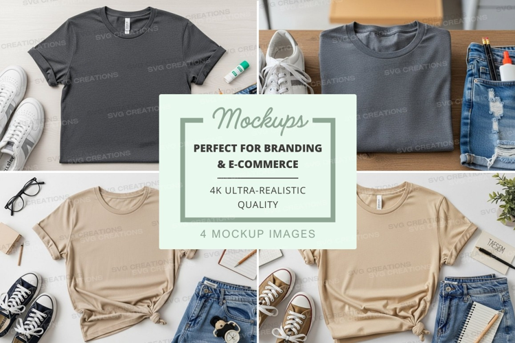 T-shirt mockup with accessories