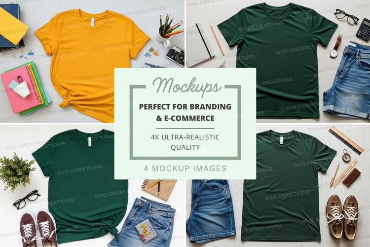 T-shirt mockup with accessories